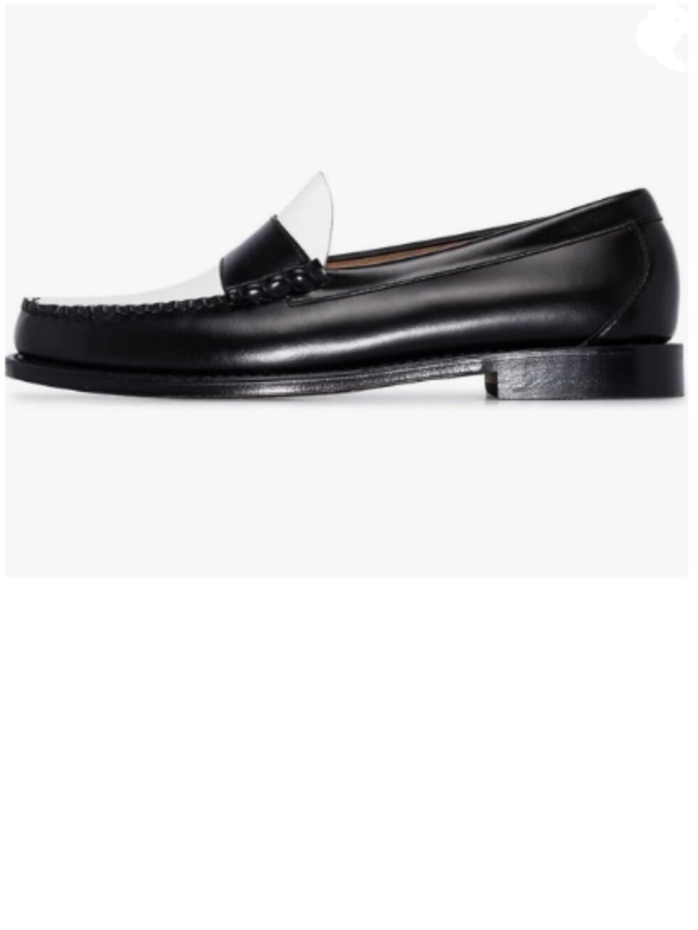 FOWT Black/White Men Stylish Round Toe Slip On Comfortable Comfy Low Heel Loafer